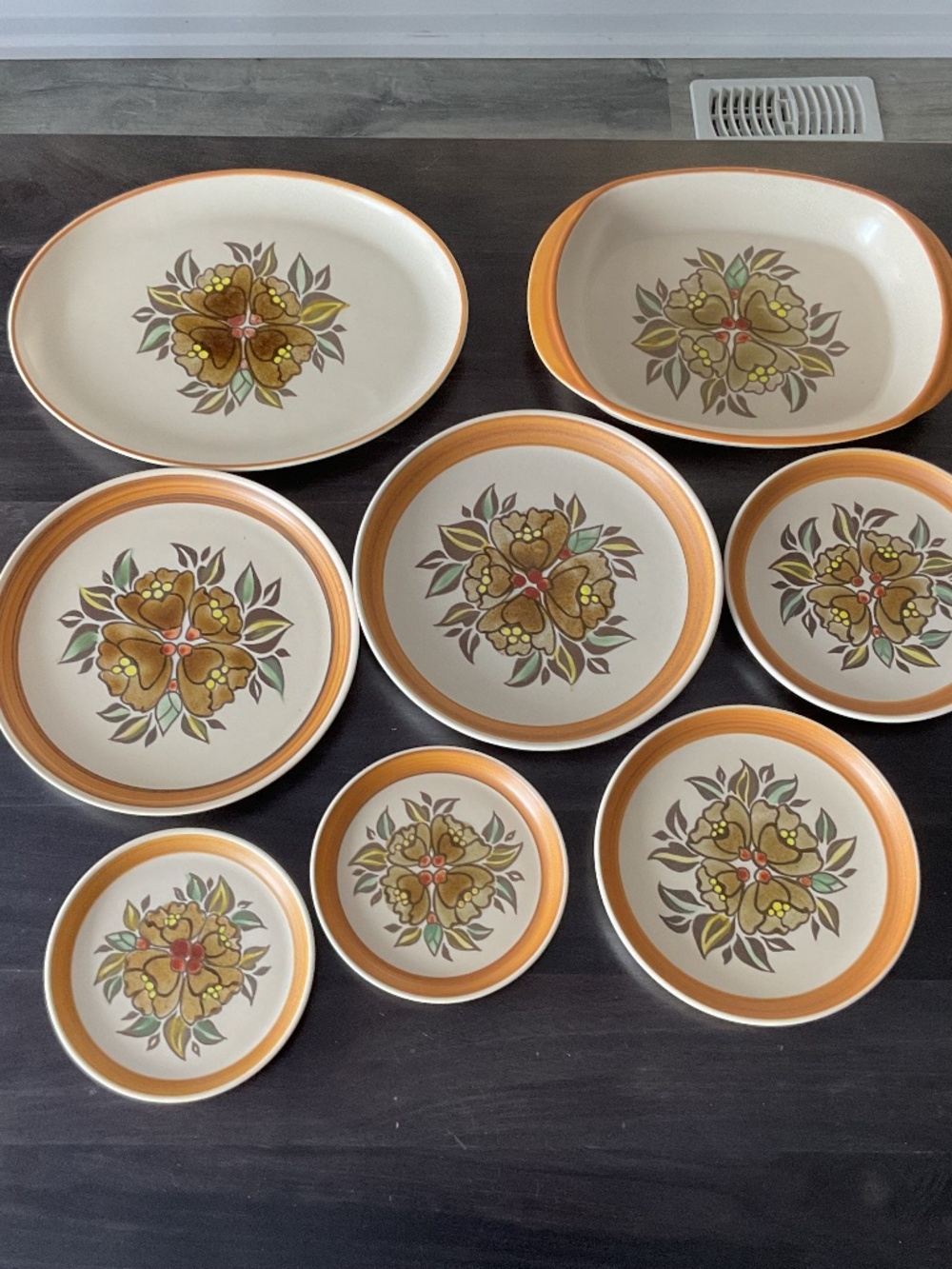 8 Denby Oak Apple (retired) Stoneware Plates & Serving Dishes